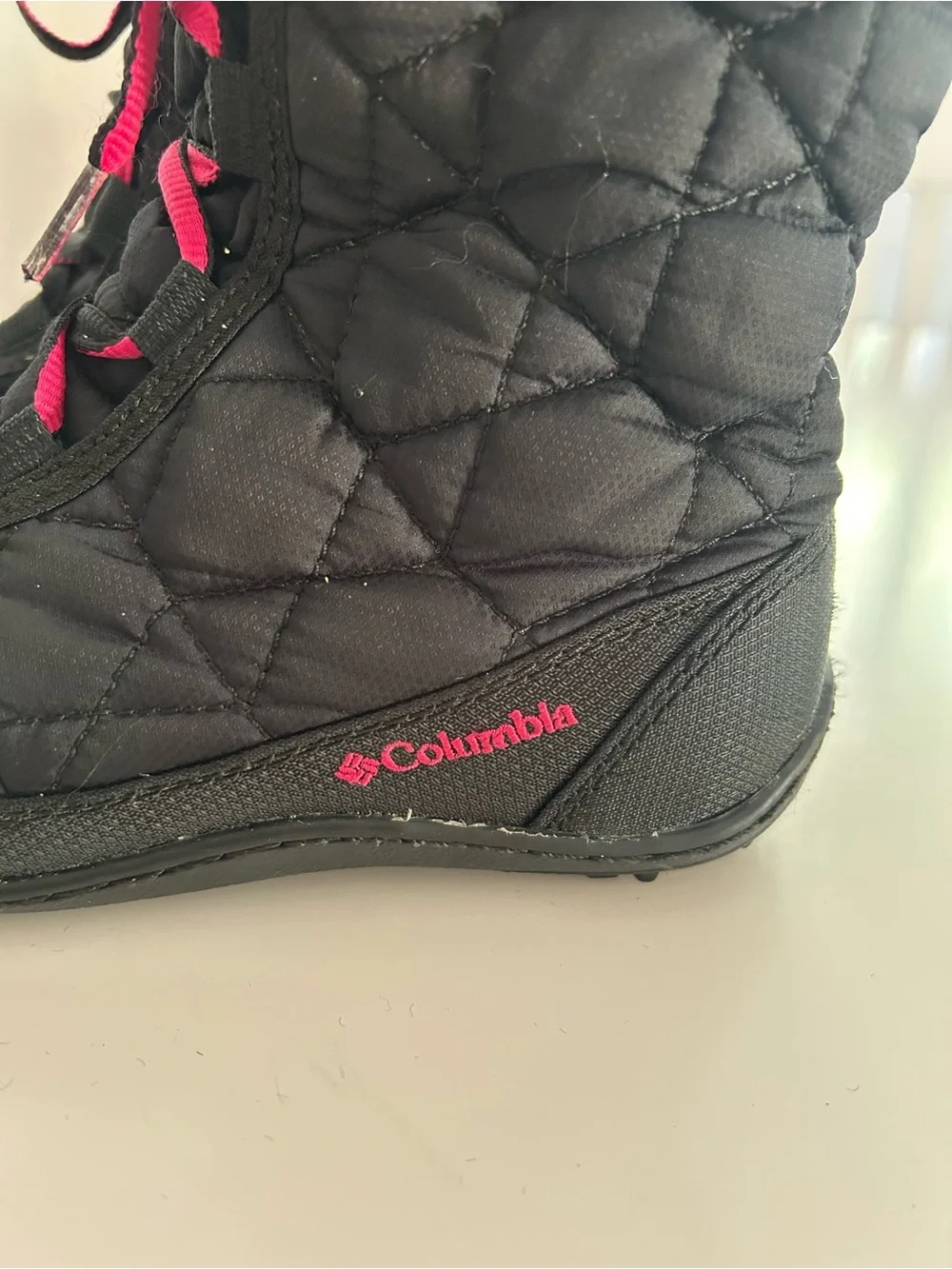 Columbia Black and Pink Winter Lace Up Boots